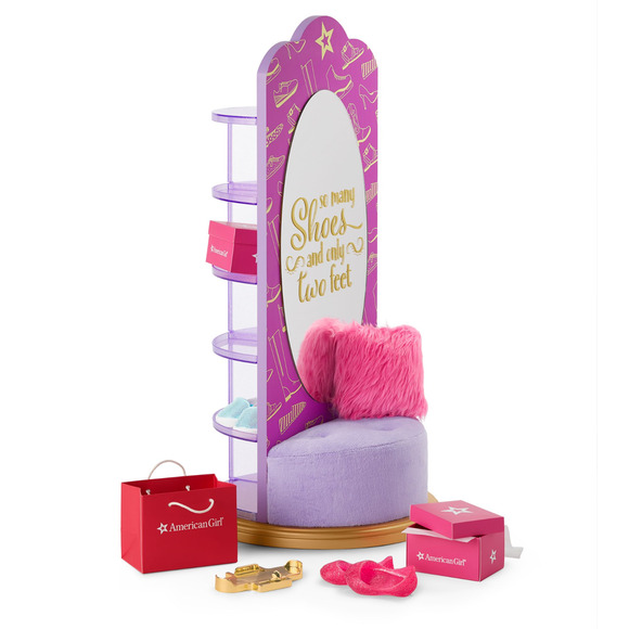 American Girl SHOE STORE STORAGE TOWER Shoes Sizer Boxes Mirror Pillow Seat Bag - Picture 1 of 10